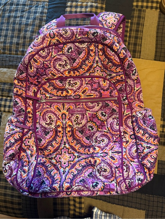 Vera Bradley Handbags - Vera Bradley Purple Paisley Quilted Daypack